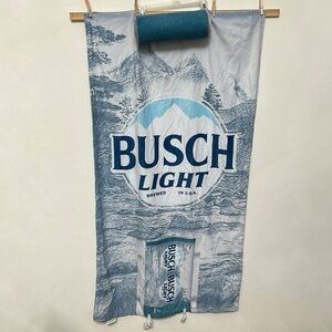 Comfortowel Busch Light Beer Can Beach Towel Attached Pillow Pool Summer